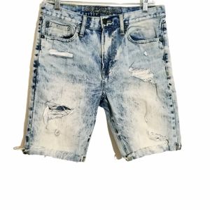 American Eagle Outfitters Core Flex Light Faded Distressed Denim Shorts